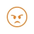 Kızgın Emoji Araba Sticker 17x17 Cm Turuncu