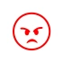Kızgın Emoji Araba Sticker 17x17 Cm Kırmızı