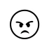 Kızgın Emoji Araba Sticker 17x17 Cm Siyah