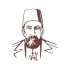 2.Abdülhamit Silüet Sticker 17x17 Cm Kahverengi