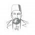 2.Abdülhamit Silüet Sticker 17x17 Cm Gri