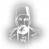 2.Abdülhamit Silüet Sticker 17x17 Cm Beyaz