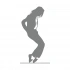 Michael Jackson Araba Sticker 17x17 Cm Gri