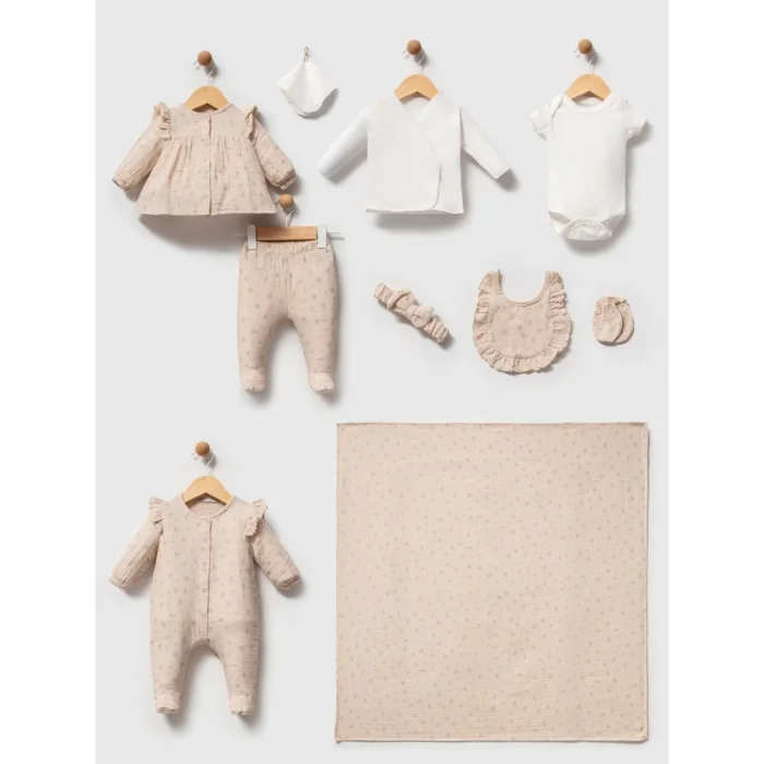 0-3 AY ÇİÇEKLİ MÜSLİN 10LU SET