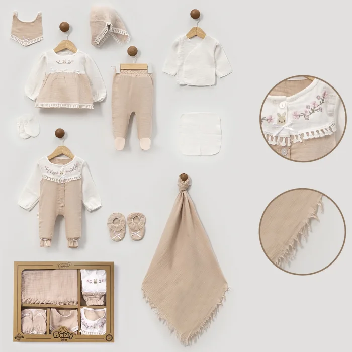 0-3 AY ŞERİT PÜSKÜL MÜSLİN 10LU SET