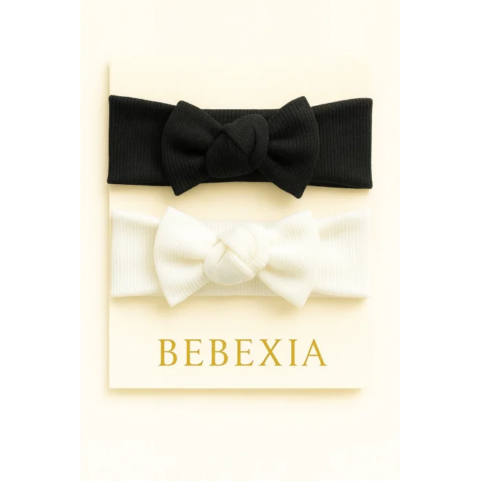 Bebexia  2li Bebek Bandana (0-3 Yaş) | Pamuklu & Esnek Kumaş