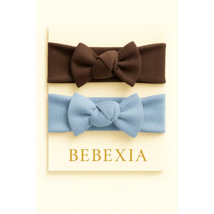 Bebexia  2li Bebek Bandana (0-3 Yaş) | Pamuklu & Esnek Kumaş