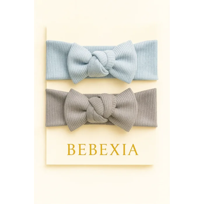 Bebexia  2li Bebek Bandana (0-3 Yaş) | Pamuklu & Esnek Kumaş