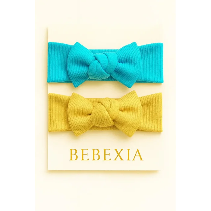 Bebexia  2li Bebek Bandana (0-3 Yaş) | Pamuklu & Esnek Kumaş