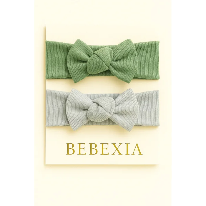 Bebexia 2li Bebek Bandana (0-3 Yaş) | Pamuklu & Esnek Kumaş