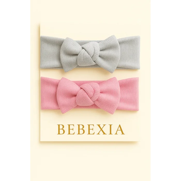 Bebexia  2li Bebek Bandana (0-3 Yaş) | Pamuklu & Esnek Kumaş