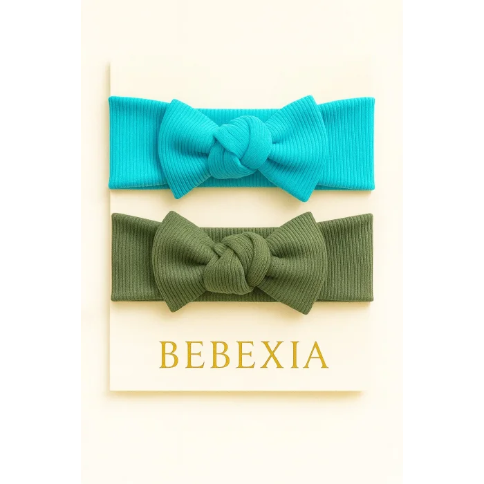 Bebexia  2li Bebek Bandana (0-3 Yaş) | Pamuklu & Esnek Kumaş