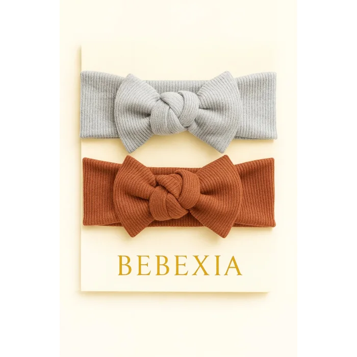 Bebexia  2li Bebek Bandana (0-3 Yaş) | Pamuklu & Esnek Kumaş