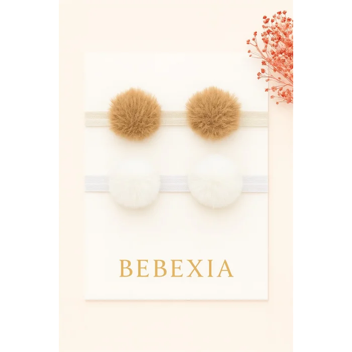 Bebexia Premium İkili Ponponlu Bandana