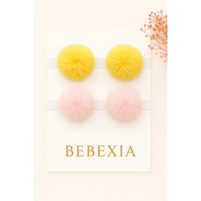 Bebexia Premium İkili Ponponlu Bandana