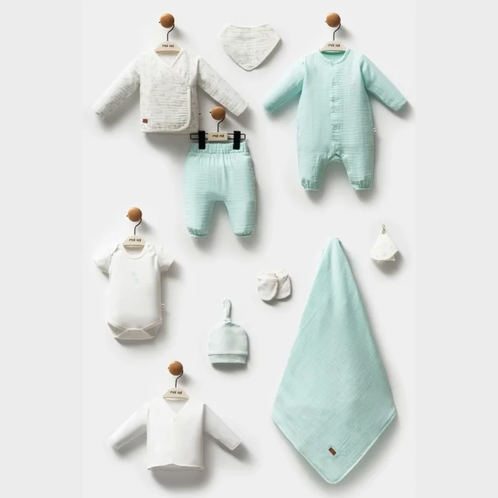 ERKEK 0-3 AY ANANAS MÜSLİN 10LU SET