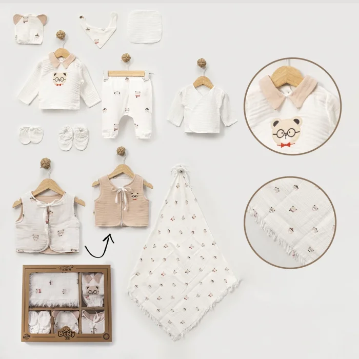 ERKEK 0-3 AY ELYAFLI MÜSLİN 10LU SET