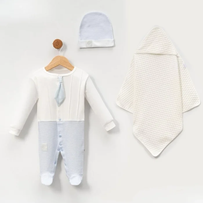 ERKEK 0-3 AY KRAVATLI 3LÜ SET