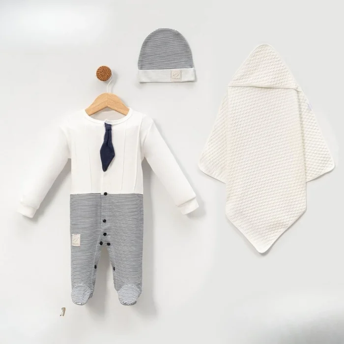 ERKEK 0-3 AY KRAVATLI 3LÜ SET