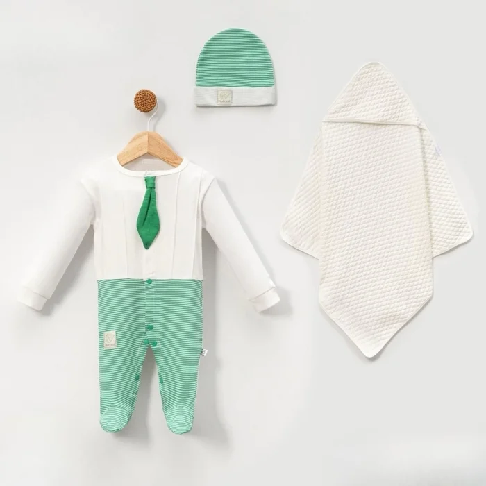 ERKEK 0-3 AY KRAVATLI 3LÜ SET