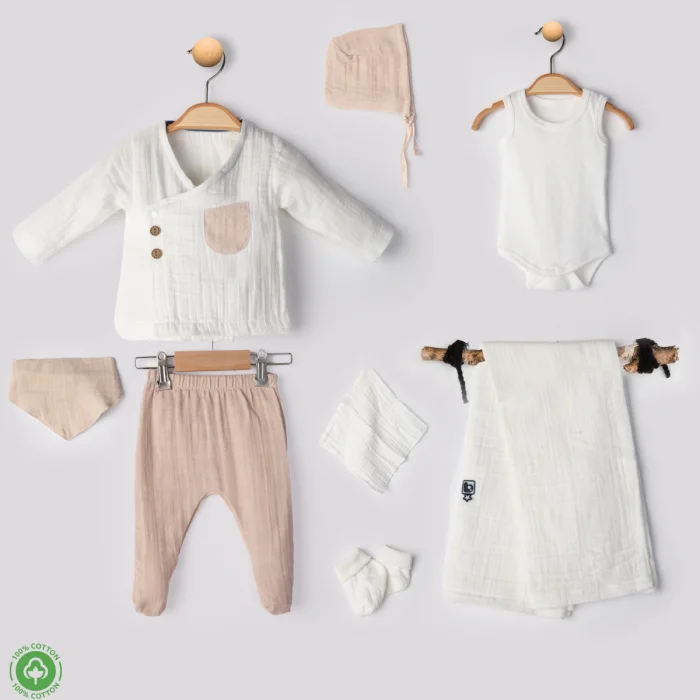 ERKEK 0-3 AY MÜSLİN 8Lİ SET