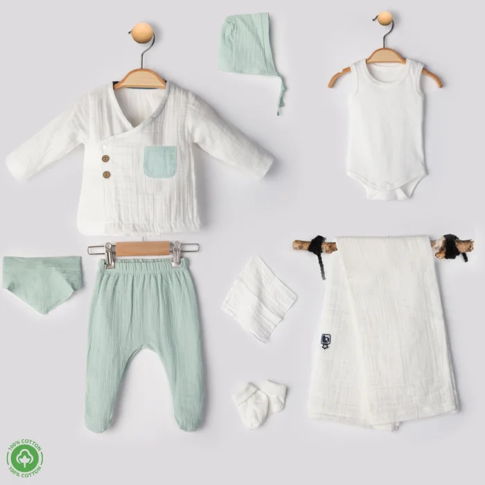 ERKEK 0-3 AY MÜSLİN 8Lİ SET