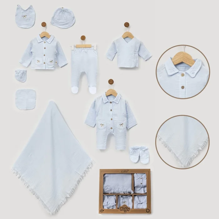 ERKEK 0-3 AY OYUNCAK AT MÜSLİN 10LU SET