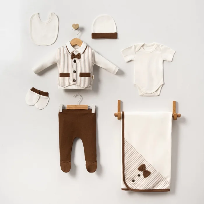 ERKEK 0-3 AY PAPYONLU ÇİZGİLİ 7Lİ SET
