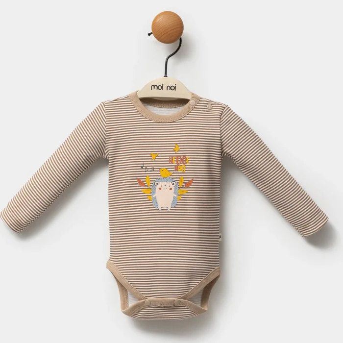 ERKEK 0/3-3/6 AY KİRPİ ÇİZGİLİ BODY