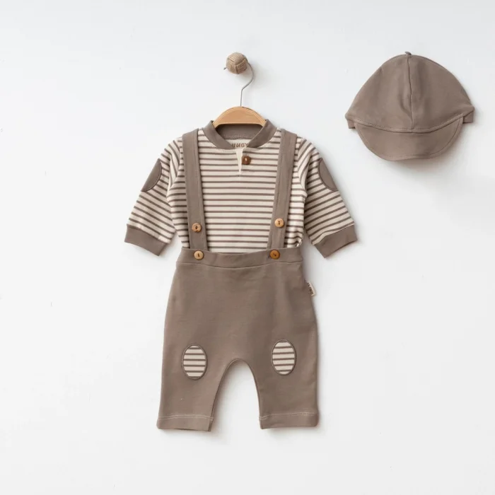 3-6-9-12 AY SALOPETLİ ÇİZGİLİ 3LÜ TAKIM