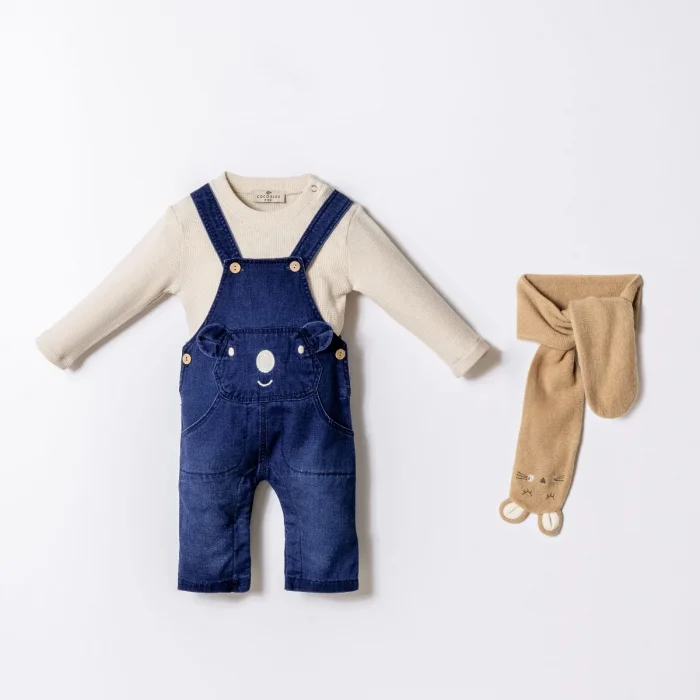 ERKEK 6-9-12-18 AY GABARDİN SALOPETLİ TAKIM