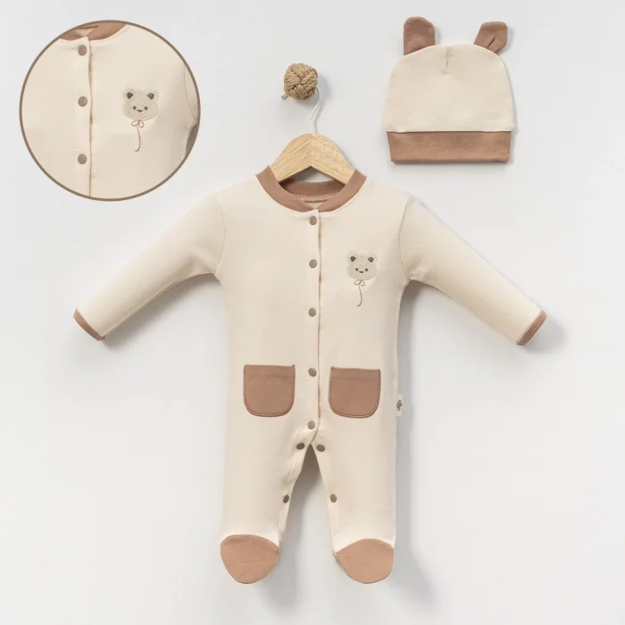 ERKEK 0-3 AY CEPLİ AYICIKLI 2Lİ TULUM