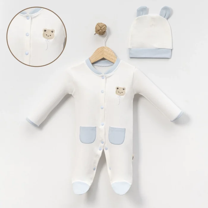 ERKEK 0-3 AY CEPLİ AYICIKLI 2Lİ TULUM