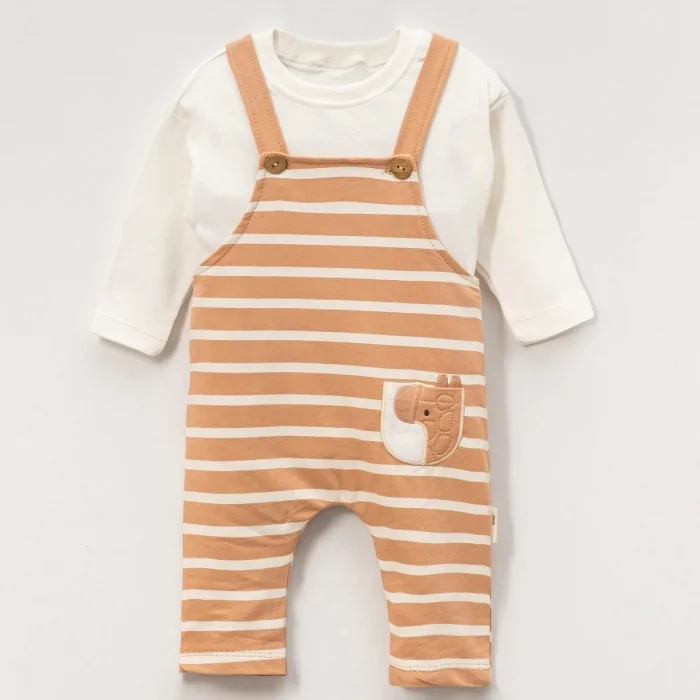 ERKEK 9-12-18-24 AY ÇİZGİLİ SALOPETLİ TAKIM