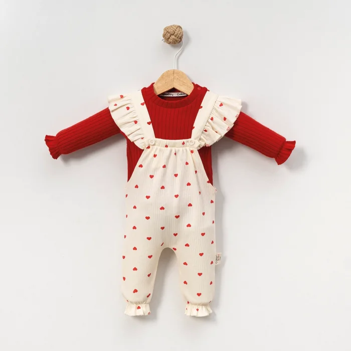 KIZ 3-6-9-12 AY KALPLİ SALOPETLİ TAKIM