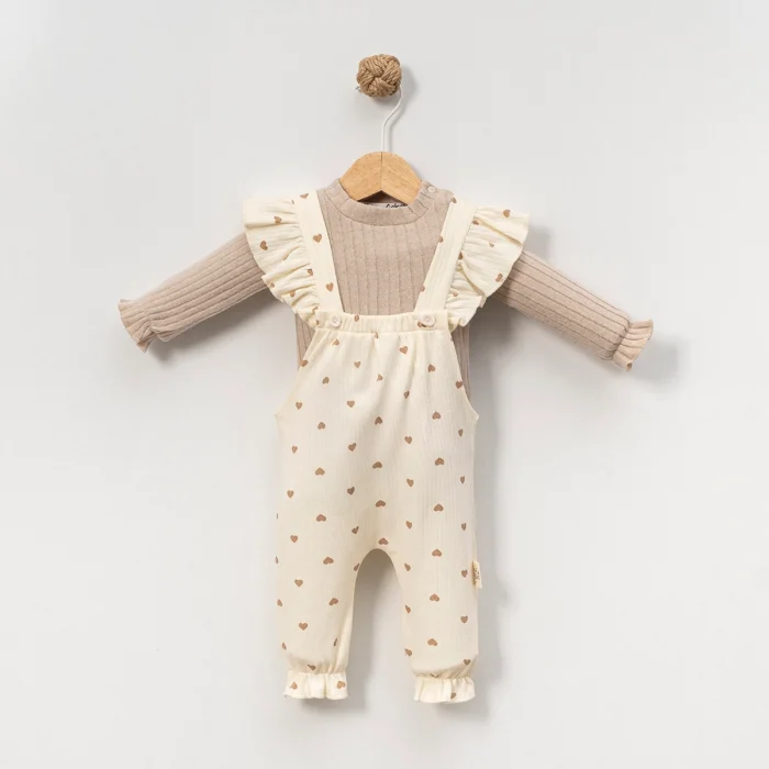 KIZ 3-6-9-12 AY KALPLİ SALOPETLİ TAKIM