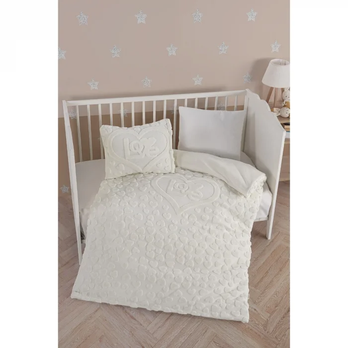 KANZ UNISEX WELSOFT NEVRESİM TAKIMI AMOR KREM