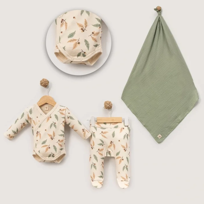 KIZ 0/3-3/6 AY YAPRAK BATTANİYELİ SET