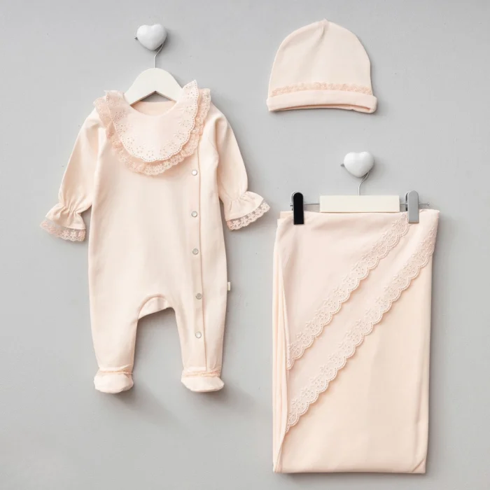 KIZ 0-3 AY BRODELİ BATTANİYE TULUM SET