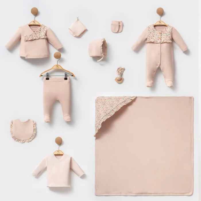 KIZ 0-3 AY ÇITIR ÇİÇEK FIRFIRLI 10LU SET