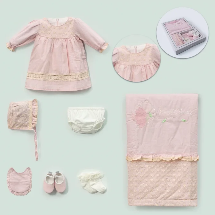 KIZ 0-3 AY LALE NAKIŞLI KUTULU SET