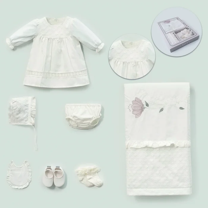 KIZ 0-3 AY LALE NAKIŞLI KUTULU SET