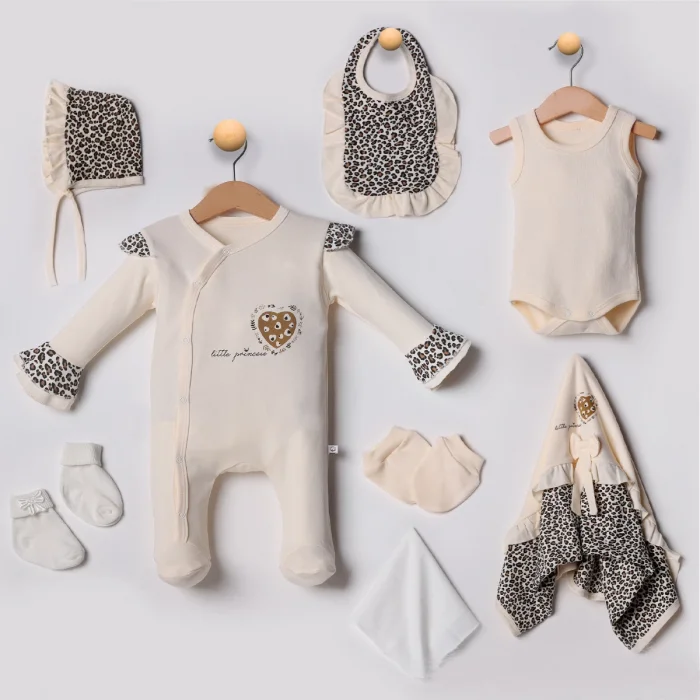 KIZ 0-3 AY LEOPAR DESEN 8Lİ SET