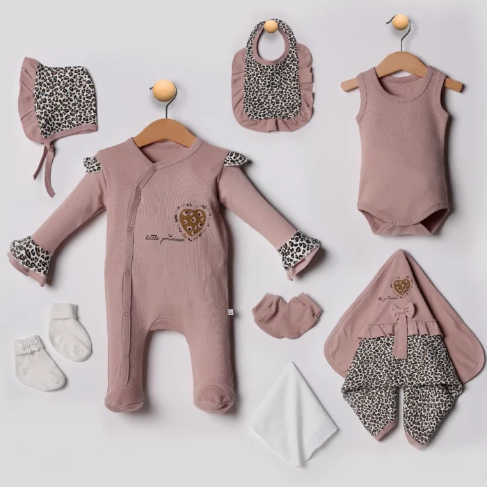 KIZ 0-3 AY LEOPAR DESEN 8Lİ SET