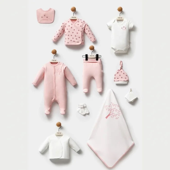 KIZ 0-3 AY YAPRAK BASKILI 10LU SET