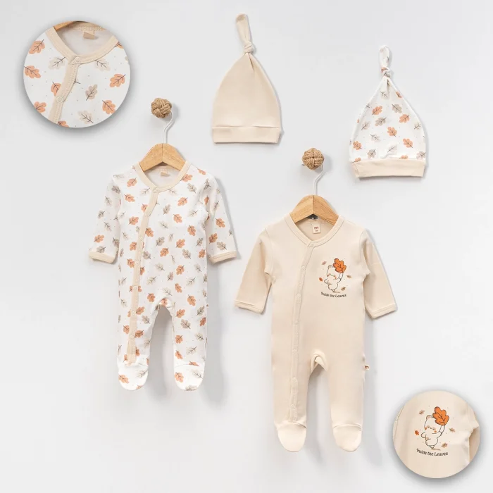 UNISEX 3-6 AY KÜÇÜK YAPRAKLI 2Lİ TULUM