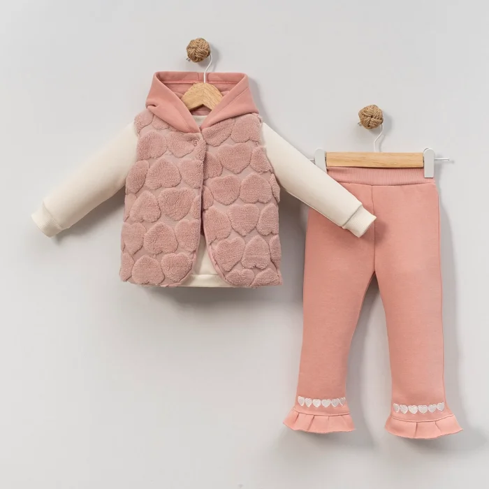 KIZ 9-12-18 AY KALPLİ YELEK 3LÜ TAKIM