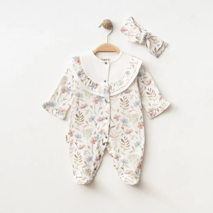 KIZ 3-6-9 AY ROBA FIRFIRLI ÇİÇEKLİ TULUM SET