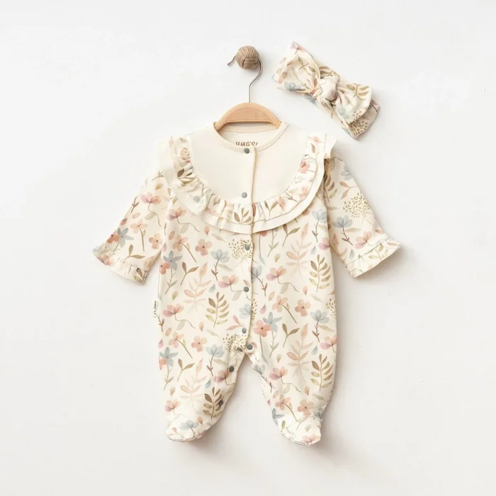 KIZ 3-6-9 AY ROBA FIRFIRLI ÇİÇEKLİ TULUM SET