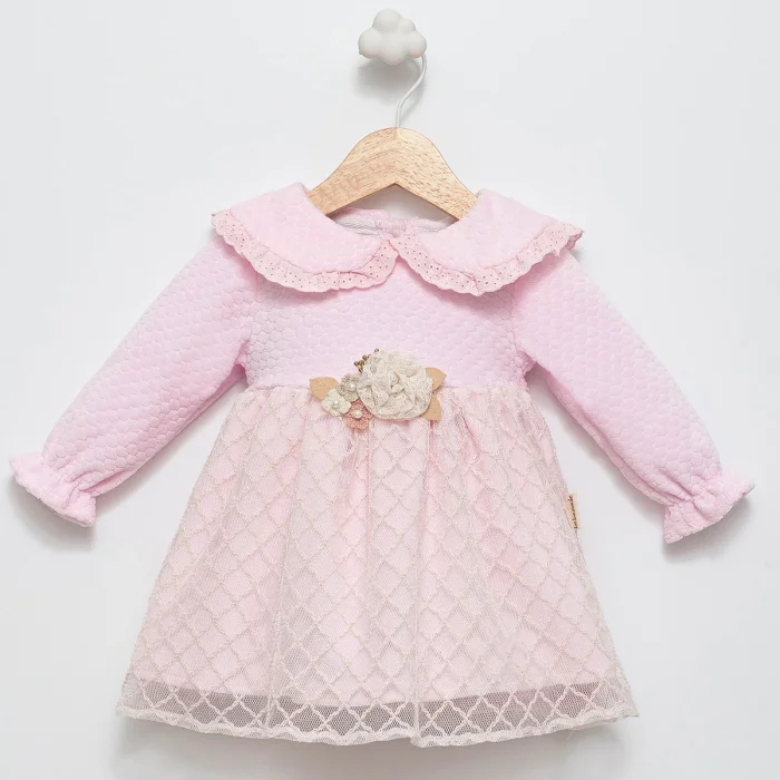 9-12-18-24 AY FİSTOLU KADİFE ELBİSE